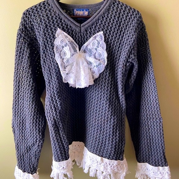 Vintage Mesh Sweater, Unisex, Custom Sweater, Ugly Christmas Sweater - Picture 3 of 10